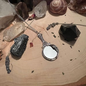 Hexenspiegel ~ Witch’s Mirror ~ Ritually Crafted Especially For You! Beautiful Victorian style crescent moon mirror amulet!