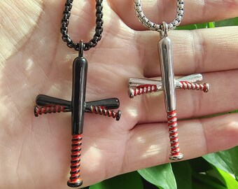 Baseball Cross Necklace - Etsy