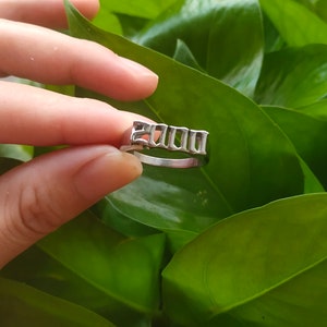 Personalized Custom Birth Year Ring,Year Number Rings,Old English Ring,Birth Year Ring,Angel Number Necklace 1990 1991 1992 1993 1994-2000