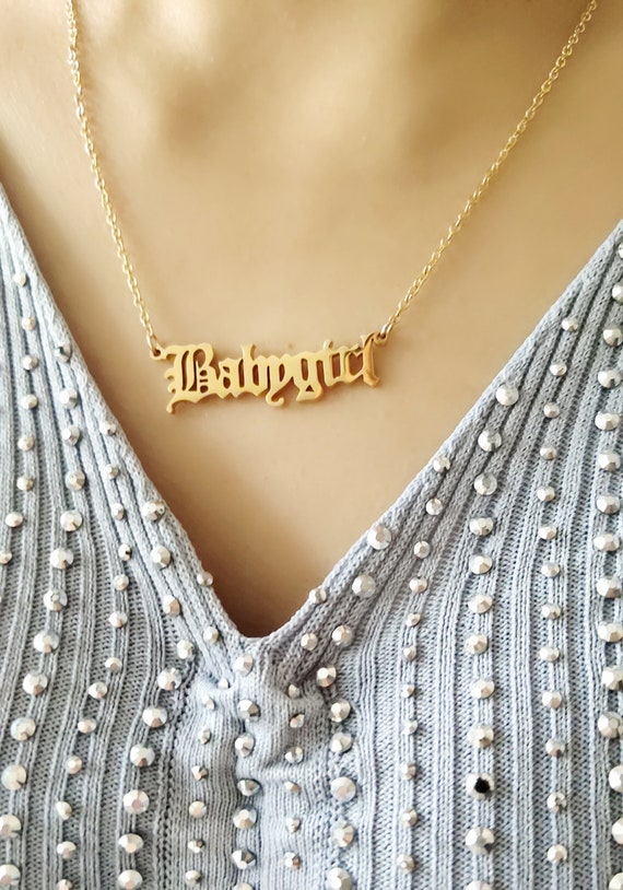 Yurii Babygirl letter necklace Gold-plated Plated Alloy Necklace Price in  India - Buy Yurii Babygirl letter necklace Gold-plated Plated Alloy Necklace  Online at Best Prices in India | Flipkart.com