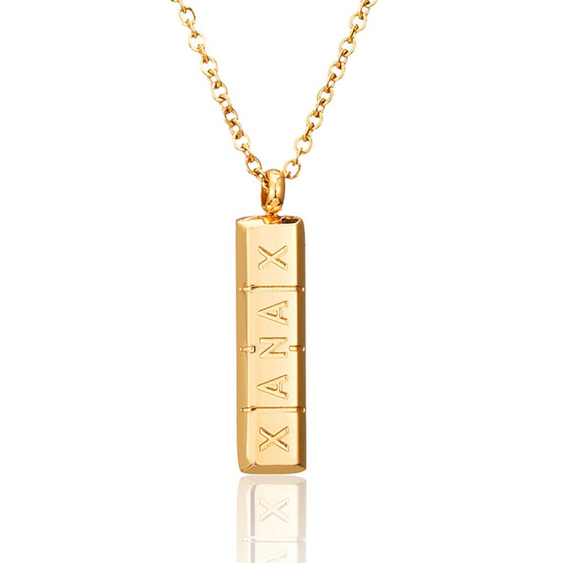 Xanax Pill Necklace for Womens GirlsGold Xanax Pill ID Bar Etsy