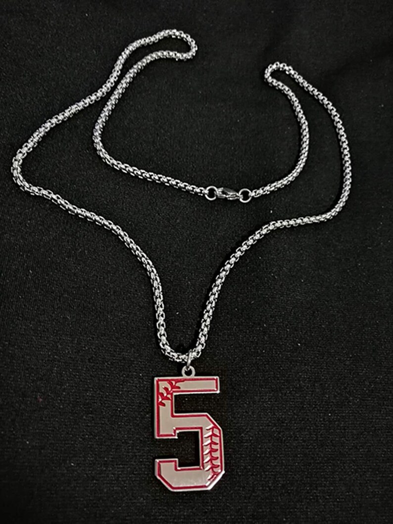Baseball NecklaceBaseball Initial Number Pendant Etsy
