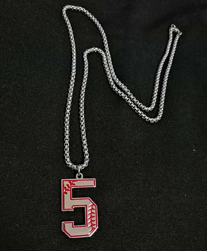 Baseball NecklaceBaseball Initial Number Pendant Etsy