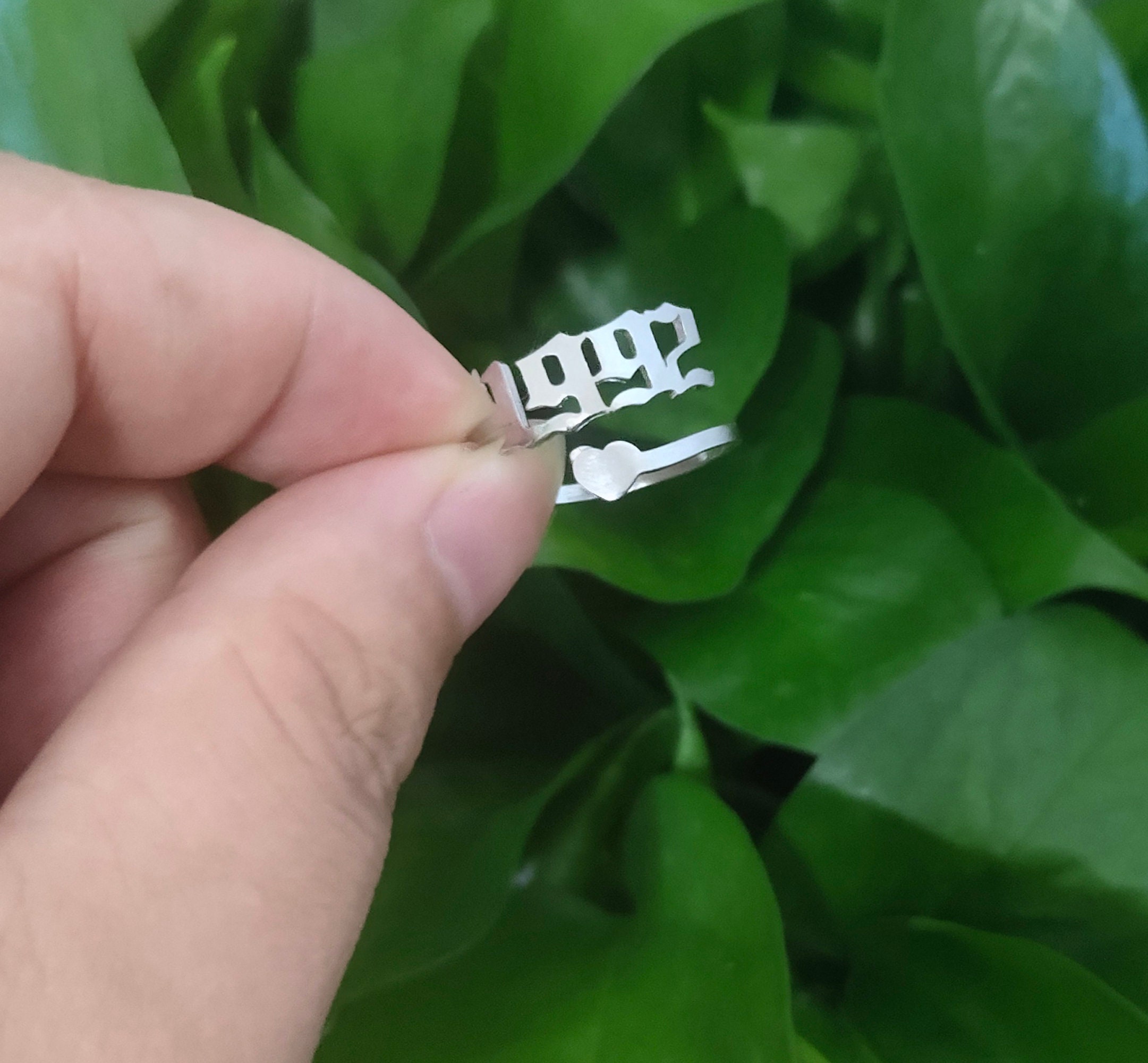 Personalized Stainless Steel Year Ring - Gothic Date Number Ring - Etsy