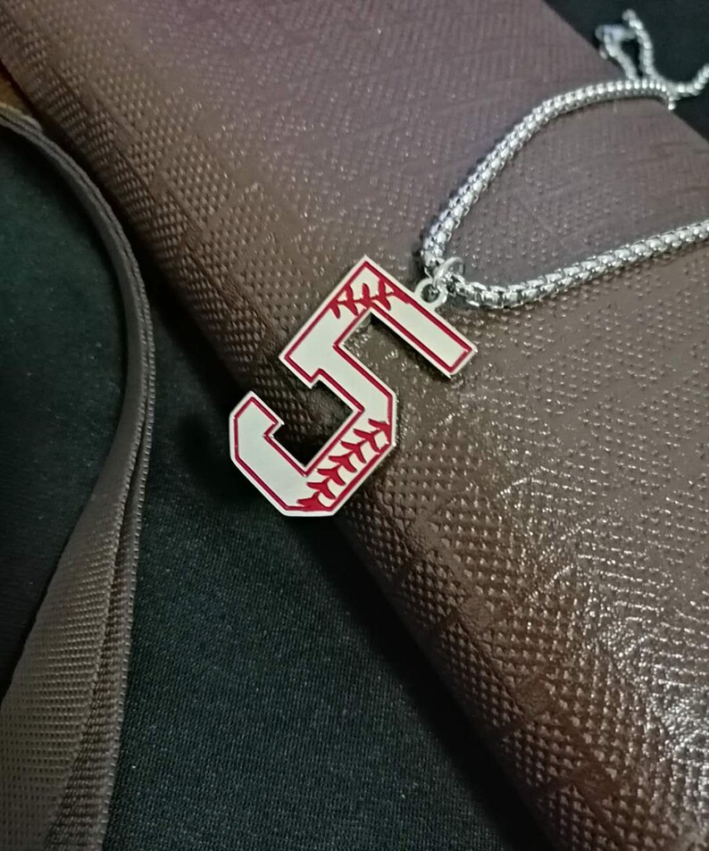 Baseball NecklaceBaseball Initial Number Pendant Etsy