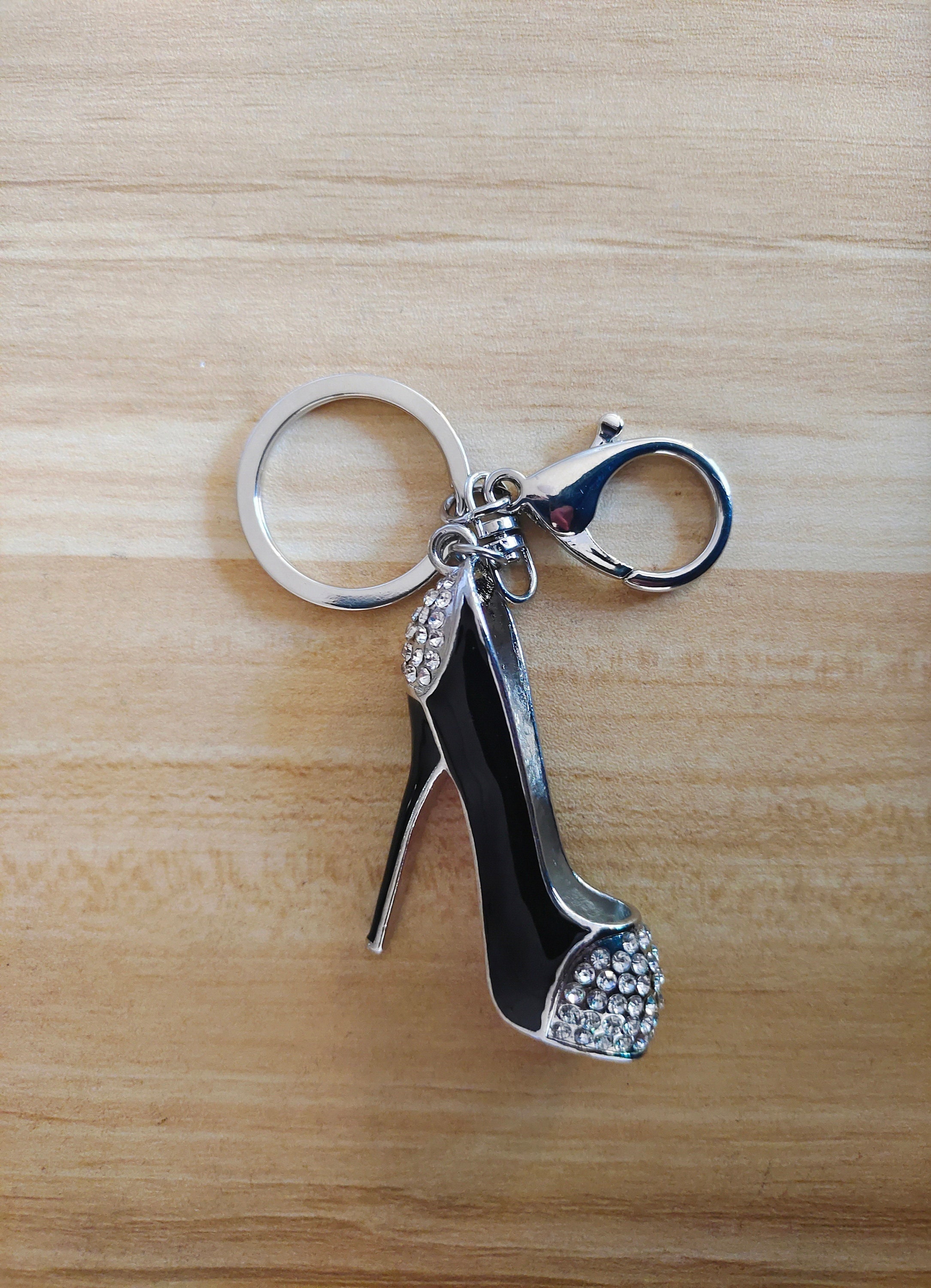 High Heel Shoe Keychain Rhinestone Crystal Purse Car Key Chain Gift Girl  Bag Decorative Alloy Keyring