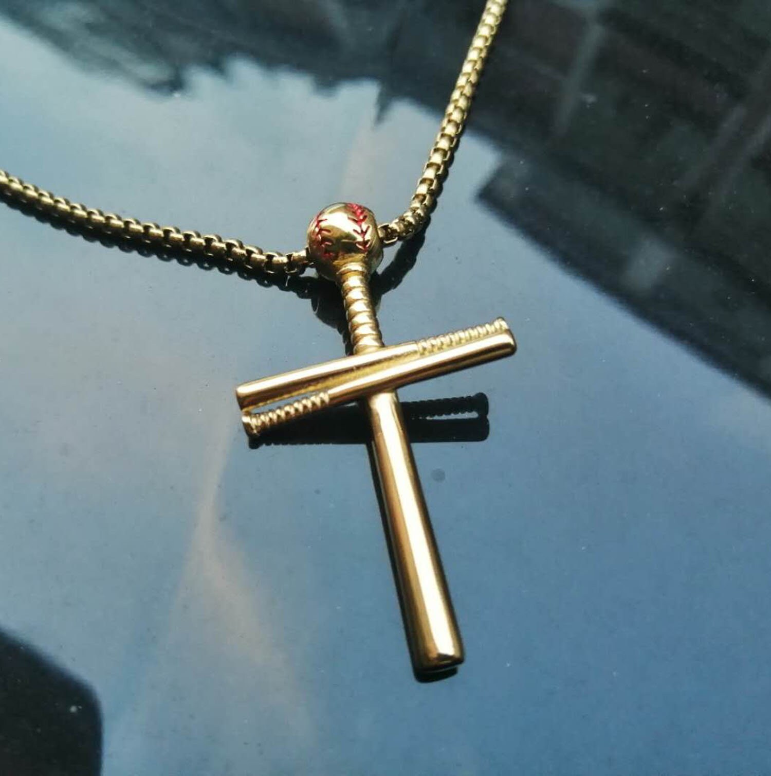 Baseball Bat Cross Necklace Silver – Forgiven Jewelry