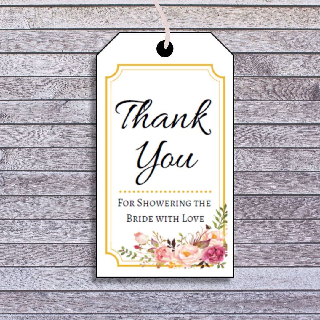 Bridal Shower Party Favor Tags printable PDF - Etsy