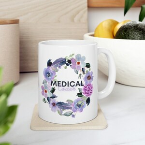 Ceramiczny kubek dla kodera medycznego 11 uncji | nadruk z obu stron kubka