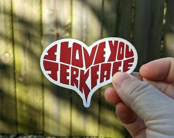 I Love You Jerkface, Hocus Pocus, Movie Quotes, Cat Stickers for Laptops, Bumpers, Binders, Water Bottles