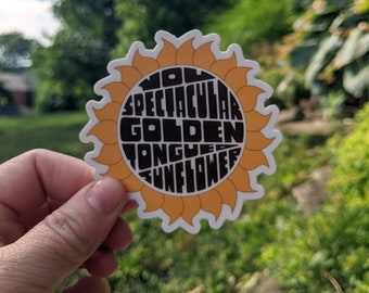 Leslie Knope Parks and Rec Sunflower Vinyl Sticker