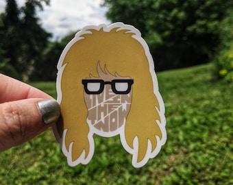 Wayne's World Garth Sticker: 'Live In The Now' Movie Quote
