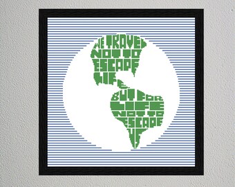Travel Quote Cross Stitch Pattern: Earth Design (PDF Pattern)