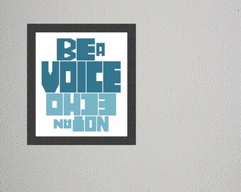 Sea una voz, no un eco - Cita - Patrón de punto de cruz - Descarga instantánea - Múltiples opciones de color