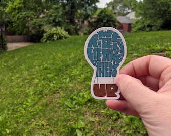 Pegatina de globo aerostático, cita inspiradora, vinilo resistente a la intemperie.