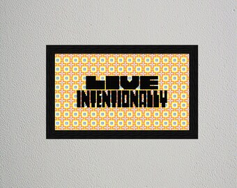 Vivir intencionalmente - Cita - Patrón de punto de cruz - Descarga instantánea