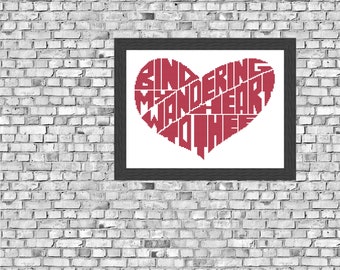 Bind My Wandering Heart To Thee - Quote - Cross Stitch Pattern - Instant Download