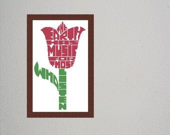 La Tierra tiene música para quienes la escuchan - Cita - Patrón de punto de cruz - Descarga instantánea