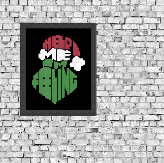Help Me I'm Feeling the Grinch Movie Quote Cross | Etsy