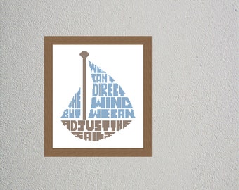 Sailing Quote Cross Stitch Pattern: Thomas S Monson (PDF Pattern)