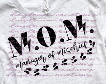 MOM Manager Of Mischief Design - 2 Design Options - Sublimation Design - Digital Download