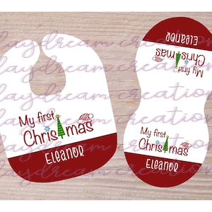 Meu primeiro design de babador/pano de arroto de Natal - Design de sublimação - Download digital
