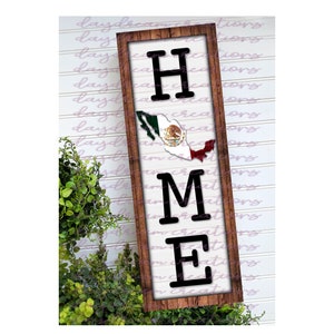 Vertical Home Mexico Design - Shiplap/Wood Texture Mexican Flag Farmhouse Design - Home Decor Design - Sublimation Design - Digital Download