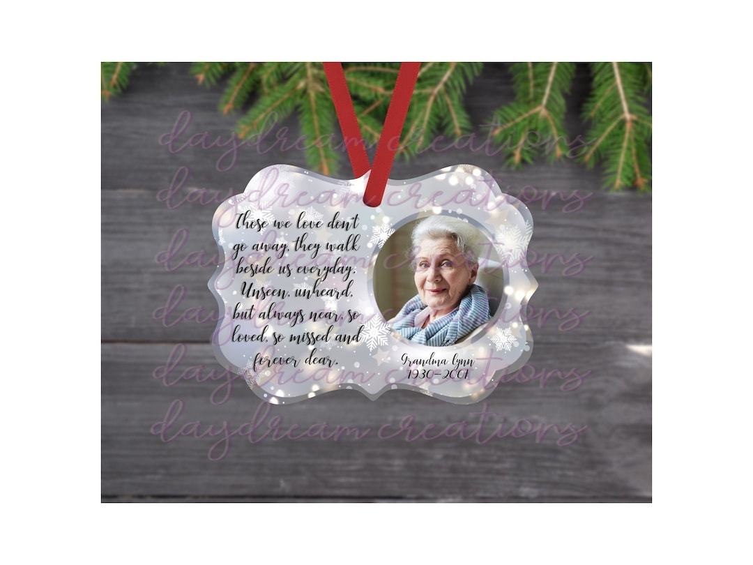 Personalised Memento Company White Photo Upload Memorial Bauble