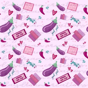 Hand-Drawn Spicy Smut Romance Reader Book Club Seamless Repeat Pattern 300 DPI Instant Download Sublimation Vinyl Fabric Design High Quality