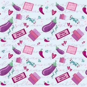 Hand-Drawn Spicy Smut Romance Reader Book Club Seamless Repeat Pattern 300 DPI Instant Download Sublimation Vinyl Fabric Design High Quality