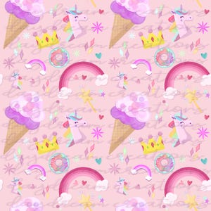 Hand-Drawn Colorful Magical Unicorn Rainbow Seamless Repeat Pattern 300 DPI Instant Download Sublimation Vinyl Fabric Design High Quality