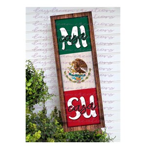 Vertical Mi Casa Su Casa Mexican Flag Design - Wood Texture Farmhouse Design - Home Design - Sublimation Design - Digital Download