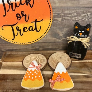 Fake Candy corn cookies set of 2,  Sweet Fall decor, Kitchen decor, Halloween Tiered  tray decor,  fake sweets , Photo prop, Fake food
