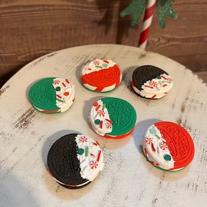 Sets of Fake cookies, Christmas cookies, Peppermint twist cookie,  Faux cookies, tier tray decor, Photo props, fake sweets, cookie prop