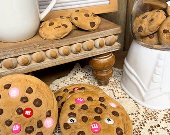 Fake Valentine chocolate chip cookie, pink kitchen cookies, home decor, tier tray decor, Photo props, sweets decor, chocolate lover, mini