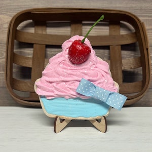 Fake cherry pie whip cookie, faux cookie decor,  Birthday decor, Photography prop, faux sweets, Table decor, photo prop,  Pie decor