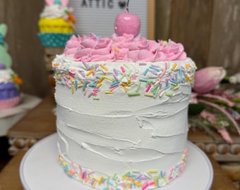 Fake Pastel Sprinkle Cake, Tiered Tray Decor, Photo Prop, birthday, celebration, Easter cake