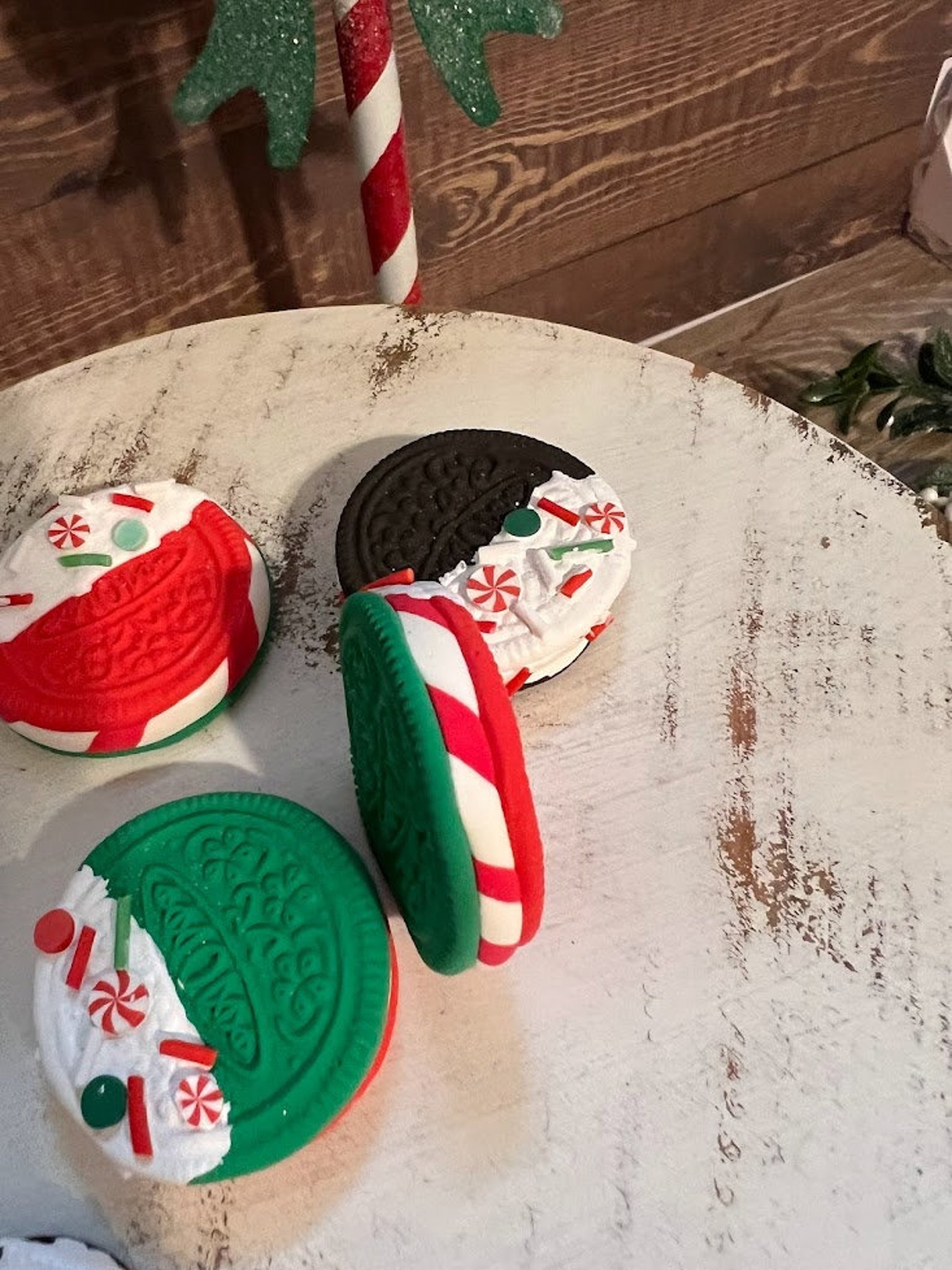 Sets of Fake Cookies Christmas Cookies Peppermint Twist Etsy