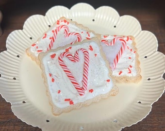 white chocolate Candy Cane Faux cookies, Christmas peppermints, Faux dessert,  tier tray decor, Photo props, fake sweets, Cookie for Santa