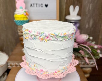 Fake Pastel Sprinkle Cake, Tiered Tray Decor, Photo Prop, birthday, celebration, Easter cake
