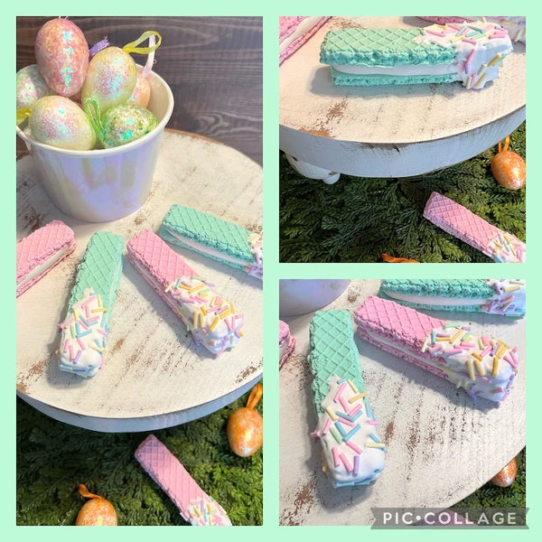 Fake wafer cookies, Easter, Faux cookies, pastel, tier tray cookie, decor, Photo props, fake sweets, Fake bake, Birthday prop