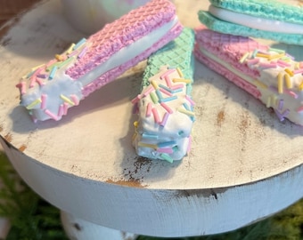 Fake wafer cookies, Easter, Faux cookies, pastel, tier tray cookie, decor, Photo props, fake sweets, Fake bake, Birthday prop