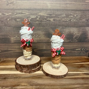 Faux Gingerbread parfaits, gingerbread cookie, Christmas cookies, Faux cookies, tier tray decor, Photo props, fake sweets, cookie prop