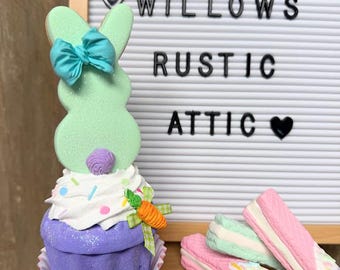 Easter Bunny cupcake, Easter cupcakes, Spring decor, bunny tier tray decor, Photo props, fake sweets, Fake bake, cookie prop