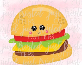 Hamburger Burger pre-cut Edible Icing Cake Topper or Ribbon