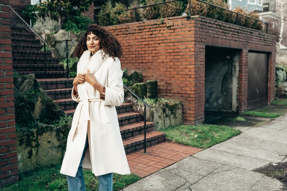 White Wool Wrap Coat