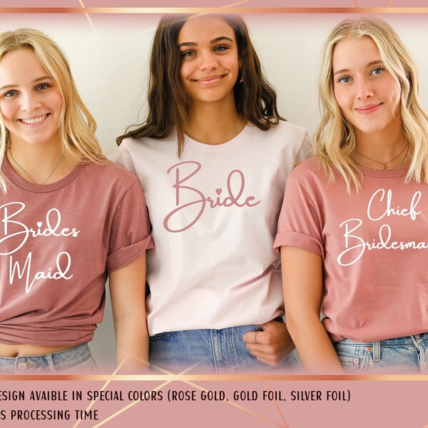 BRIDESMAID Shirt, Bachelorette Party Shirt, Bridesmaids Shirts for Bachelorette Party, Chief Bridesmaids, Bridesmaid Shirts Getting Ready