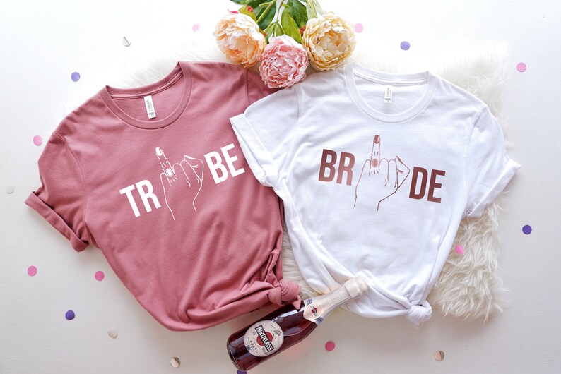 Bachelorette Party Shirts BRIDE Finger Shirt TRIBE Finger image 0