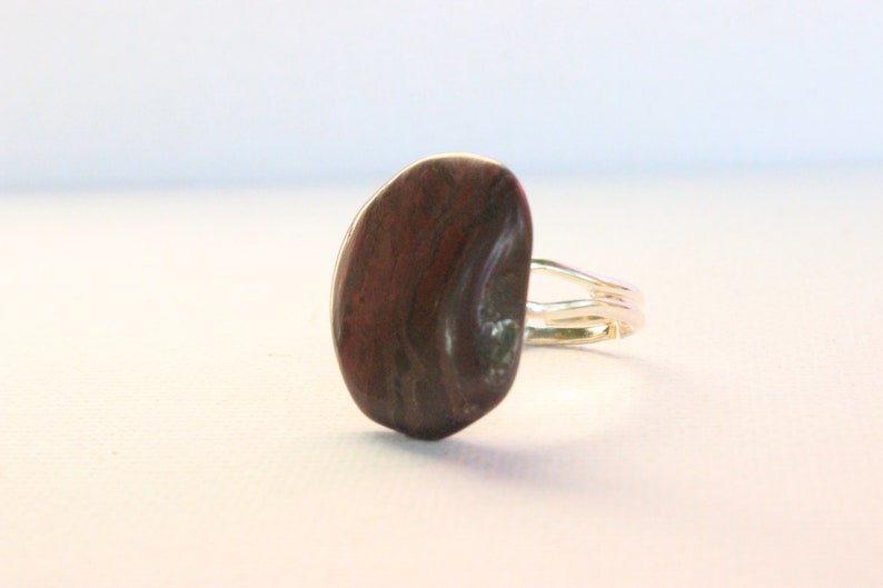 Handmade Jewelry Red Tigers Eye Tumbled Earrings and matching ring The Perfect gift idea for crystal lover in your life One of a kind