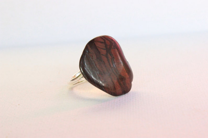 Handmade Jewelry Red Tigers Eye Tumbled Earrings and matching ring The Perfect gift idea for crystal lover in your life One of a kind